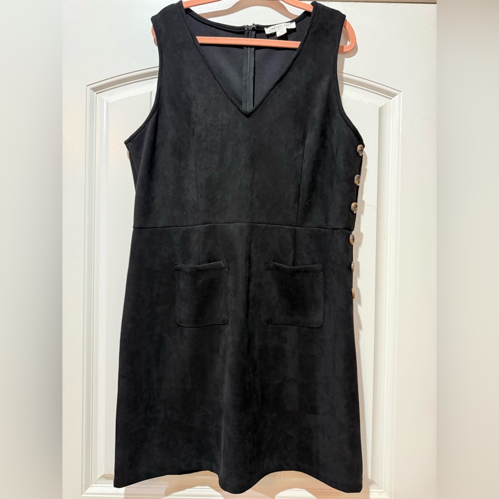 Chic Soul Black Mini Dress with Button Detail